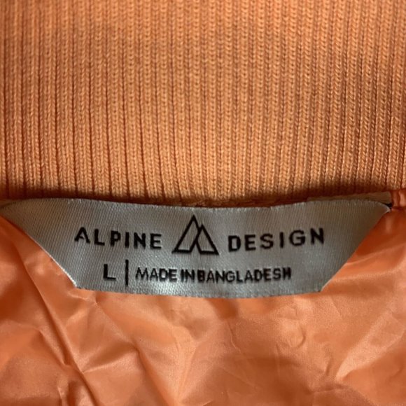 Alpine Design Puffer Vest Jacket Women's Large Orange Shortie Quilted 7173 - Picture 2 of 8
